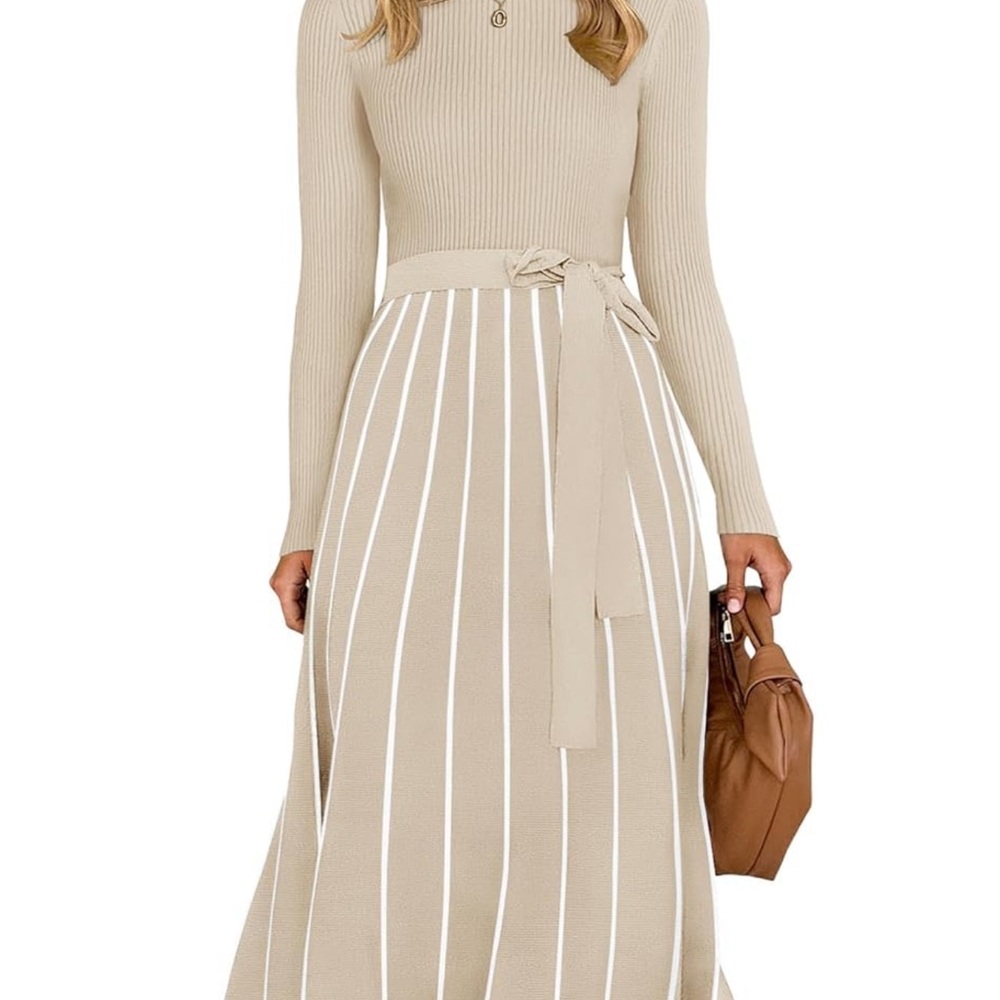 Elegant Beige Striped Skirt